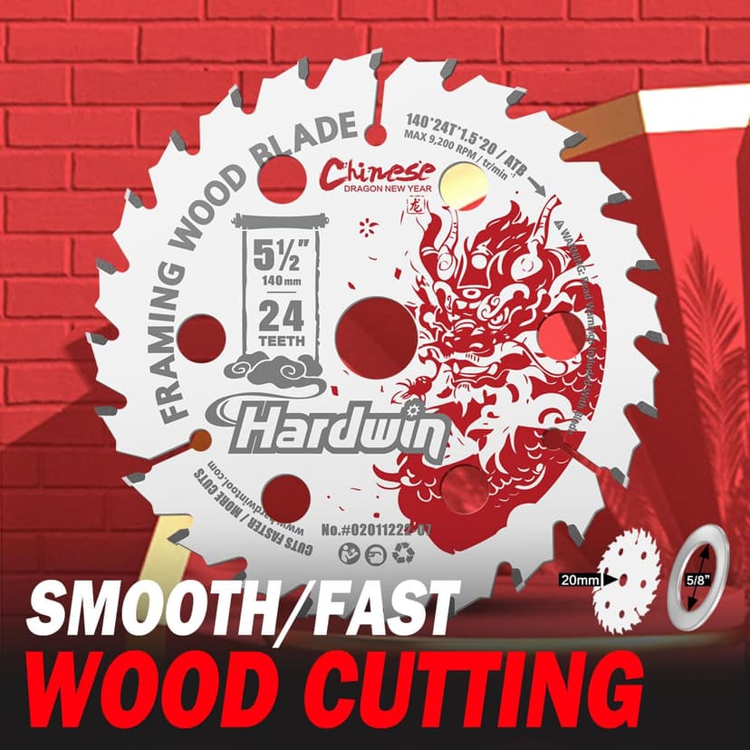 6''24 Teeth Circular Saw Blade for Wood Cutting - 2-Piece Set, Ideal for Plywood, Hardwood, OSB, and More