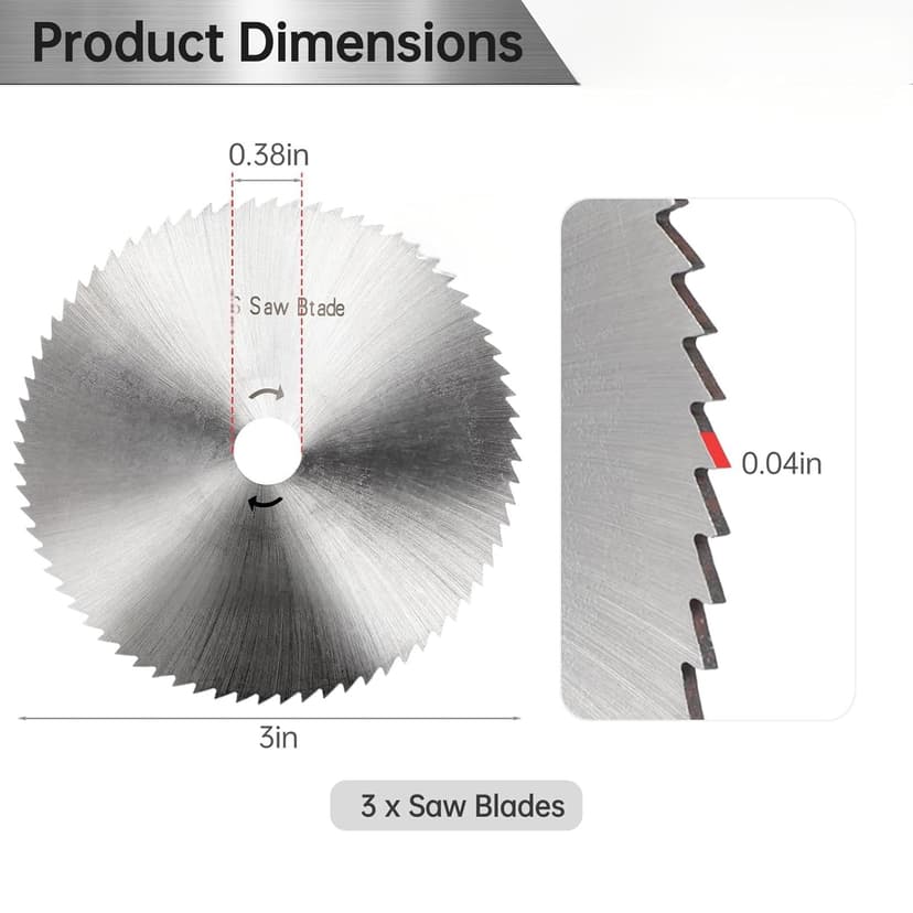 3 Inch Carbon Steel Circular Saw Blade for Wood, Plywood, Laminate, Soft-Metals, Plastic Cutting, Angle Grinder Saw Blade