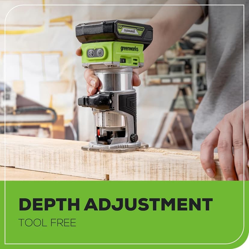 Greenworks 24V Brushless 2-Tool Combo Kit,Cordless Jig Saw+Wood Router Power Tool Sets Including Battery