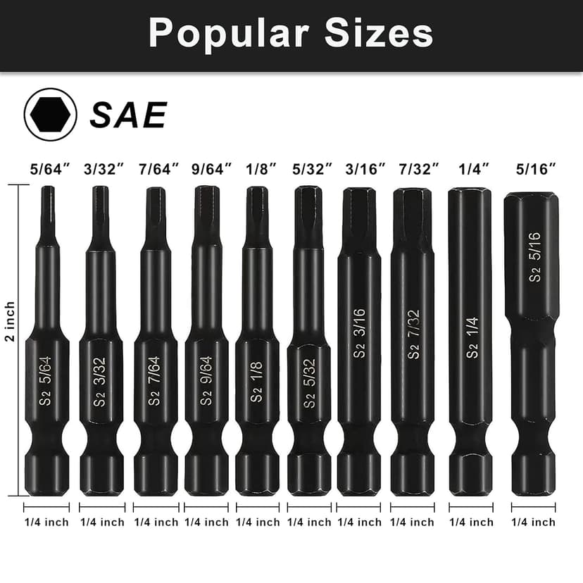 COMOWARE Impact Drill Bit Set - 21 Pcs Hex Titanium HSS Quick Change Impact Driver Bit Set for Wood, Plastic, Aluminum Alloy, Metal, 1/16"-1/2"