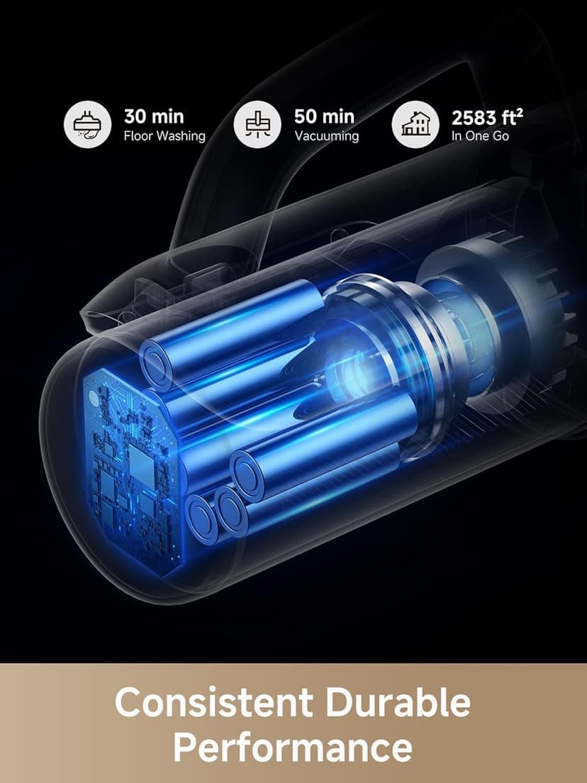 MOVA K30 Mix Wet Dry Vacuum Cleaner, 4-in-1 Cordless Vacuum for Multi-Surface, 180° Lie-Flat Reach, 30Min 140°F Hot Air Drying, 0in Dual Edge, Powerful 18000Pa Suction Floor Cleaner for Pet Hair