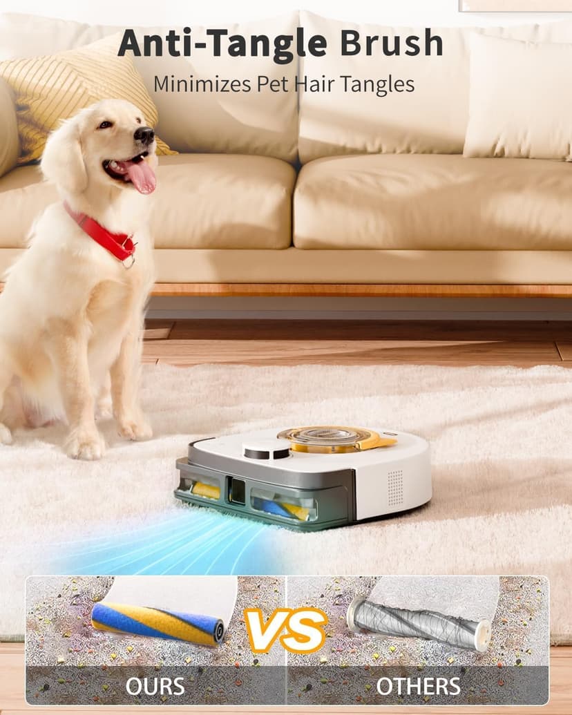 Robot Vacuum Cleaner, 22,000Pa Ultra-Strong Suction - Automatic Robot Vacuum for Pet Hair & Carpets, Tangle-Free Cleaning, Smart Mapping with LiDAR Navigation, App Controlled Vacuum Robot