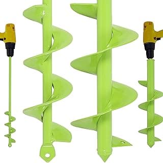TCBWFY 2 Pack Garden Auger Drill Bit for Planting,3.5"x16" & 1.6"x16.5" Rapid Planter Bulb&Bedding Plant Auger,Earth Drill for 3/8" Hex Drive,Fence Post,Umbrella Hole Digger