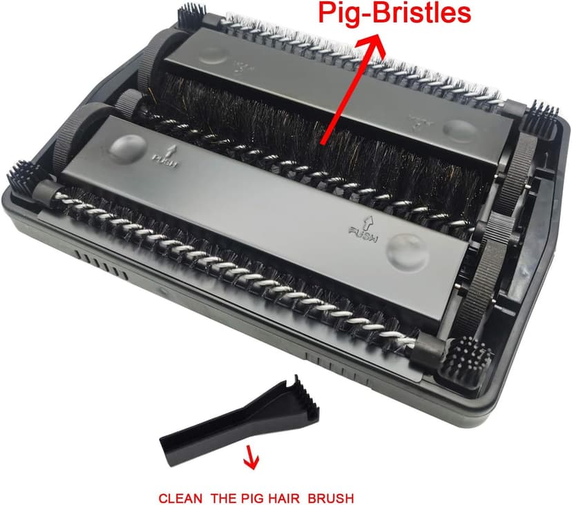 EZ SPARES Quiet Carpet Sweeper,Floor Sweeper with Pig-Bristles,Suitable for Carpet Cleaning Power,Roller Brush Strong,Bristle Sweeper,Great for House,Office,Kitchen,Carpet(Silver)