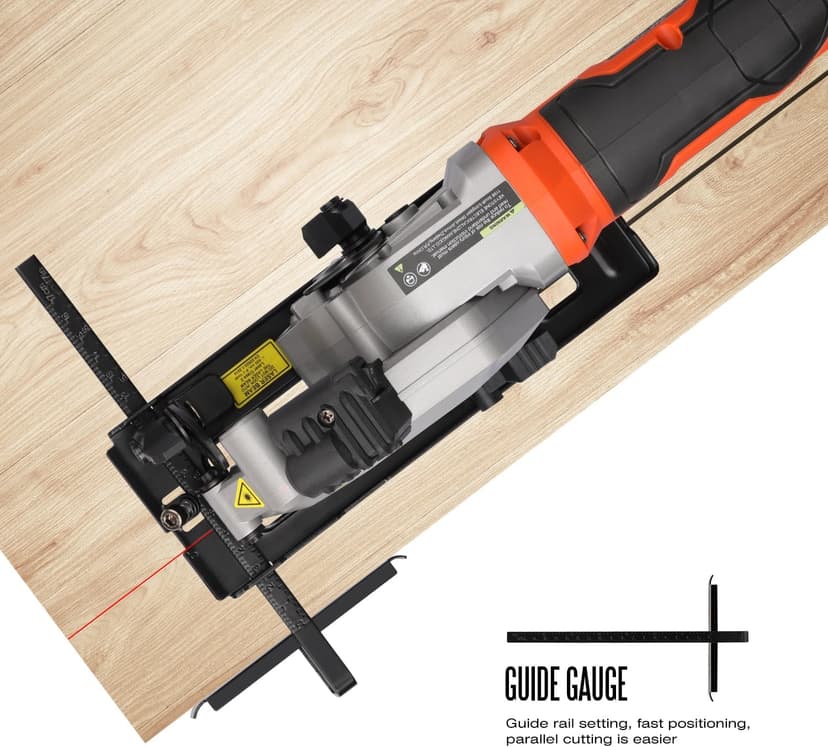 4Amp 3500RPM Mini Circular Saw with Laser Guide, Vacuum Adapter, Blade Wrench and Rip Guide, Max. Cutting Depth1-5/8"(90°), 1-1/10"(45°）Compact Saw with 2 pcs 4-1/2" 24T TCT Blades