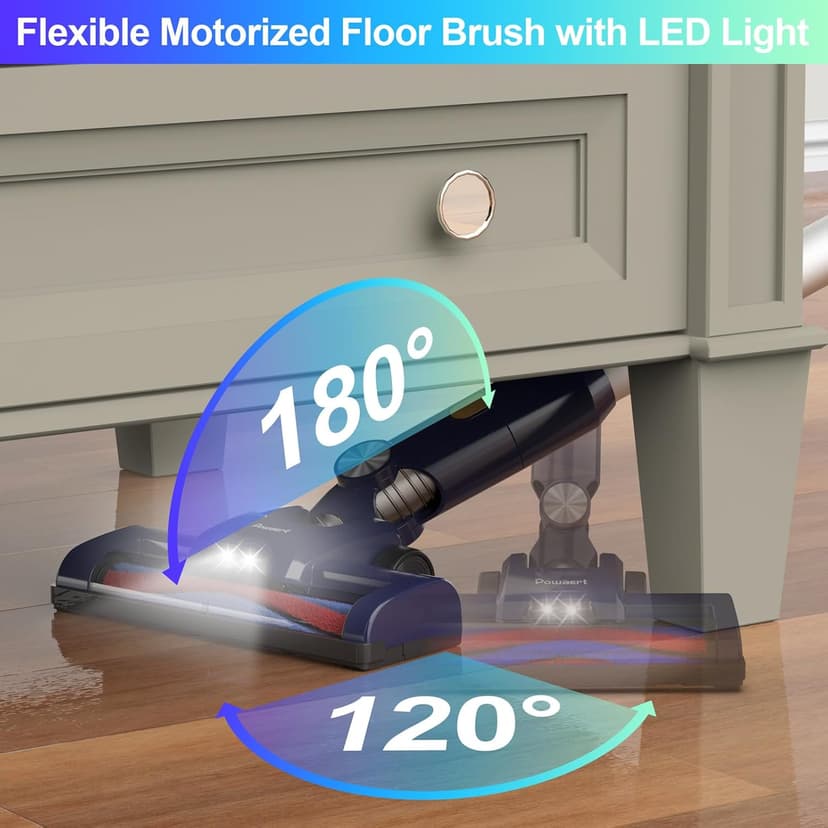 Cordless Vacuum Cleaner, 6-in-1 Multifunction Cordless Vacuum, 210W Powerful Vacuum Cleaner, 6 Cell 2200mAh Stick Vacuum Cordless Rechargeable for Home (Indigo)