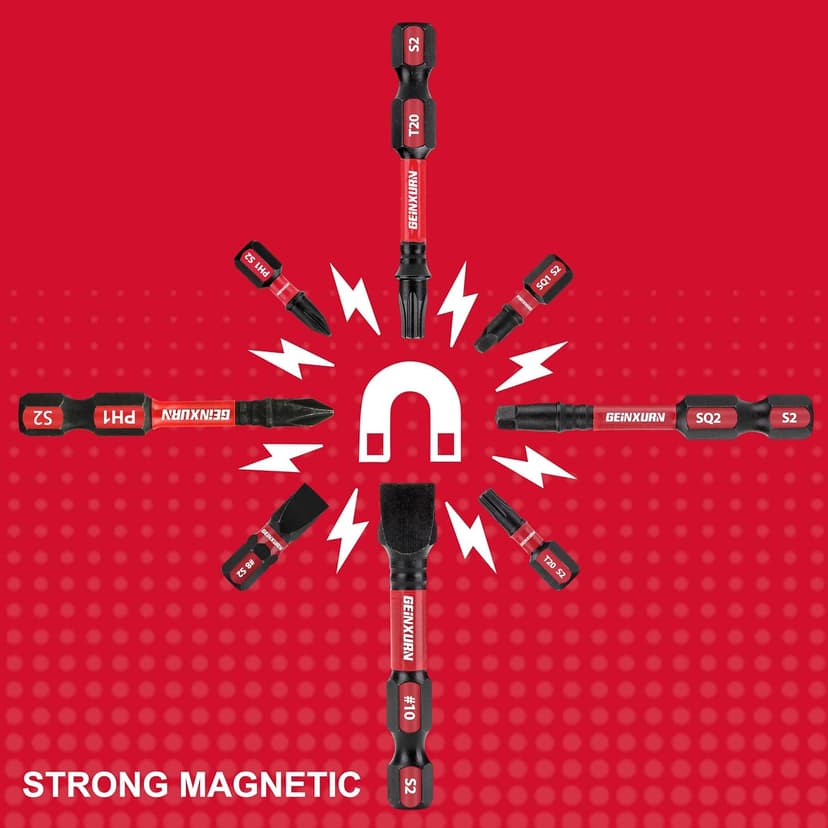 Impact Tough Magnetic Mixed 46Pack Insert Driver Bits, S2 Alloy Steel Screwdriver Power Bits Set with 1Pcs Impact Magnetic Bit Holder and Mini Wrench