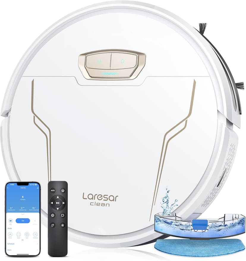 Robot Vacuum and Mop 4000Pa Suction, 3 in1 Robotic Vacuums with Self-Charging, App&Remote&Voice Control, Robot Vacuum for Pet Hair, Carpet, Hard Floor(White)