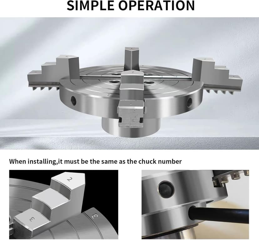 6 Inch Wood Lathe Chuck Set 4 Jaws Self-Centering Lathe Chucks Thread 1 x 8TPI Lathe Chuck for Woodturning