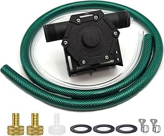 Drill Water Transfer Pump 750GPH, Mini Hand Drill Pump Self Priming for Aquariums Rain barrels Fish tanks, Easy to Use for Water, Oil Fluid Transferring Include Hoses and Adapter