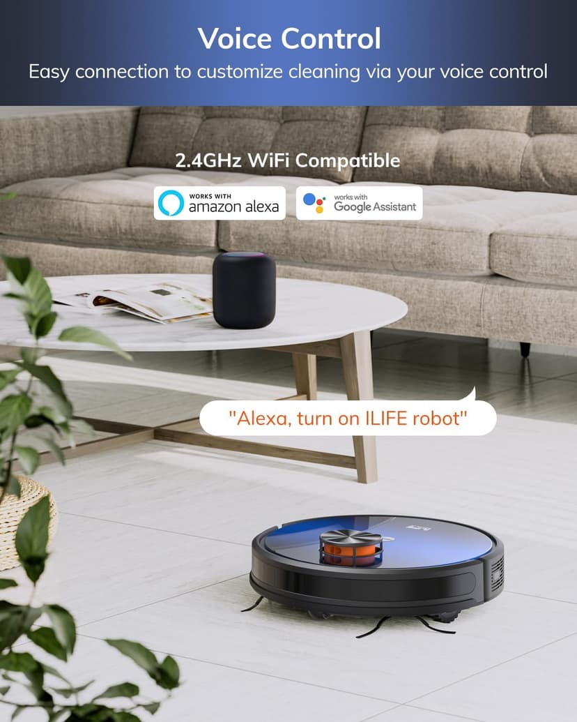 ILIFE Robot Vacuum and Mop Combo, Self Emptying for 60 Days of Cleaning, 3000Pa Suction and Lidar Navigation, Smart Mapping, Wi-Fi/App/Alexa Control, for Pet Hair Carpet Hard Floor, T10s