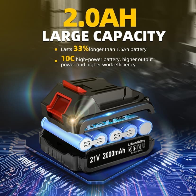 21V Cordless Power Drill/Driver Set, Electric Power Drill Set with 2 Battery & Charger, 3/8” Keyless Chuck, 2 Variable Speed, 28-Piece Kit Power Drill Drivers for Home Use
