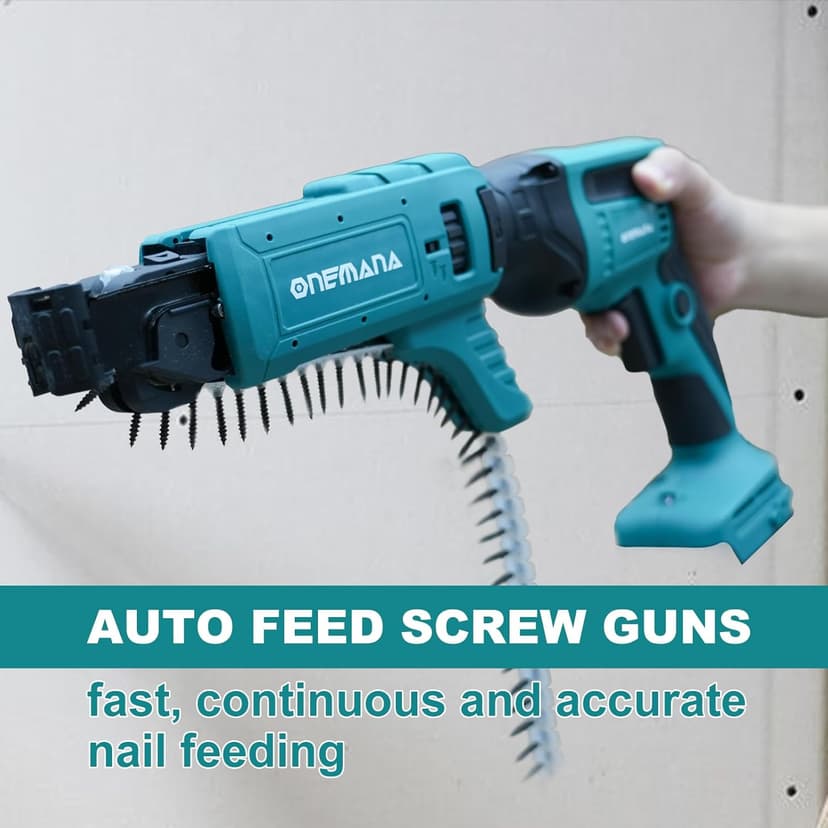 20V MAX Brushless Cordless Drywall Screw Gun 4200RPM Auto-Feed Screwdriver with Depth Adjustment | Compatible with Collated Attachments & LED Light (Tool Only)