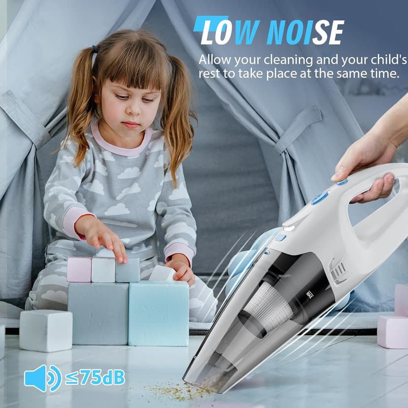 Handheld Vacuum Cordless,Car Hand Cordless Rechargeable,Dust Busters Cordless Rechargeable with LED Light/Multi Accessories,1.6lbs Car Mini Portable Vacuum Cleaner for Home Office Car Pet