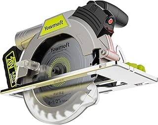 20V Cordless Circular Saw with 6-1/2-Inch Blade, 5600Rpm Brushless Battery Circular Saw with LED Light & Red Beam Guide & Battery and Charger (4.0Ah)