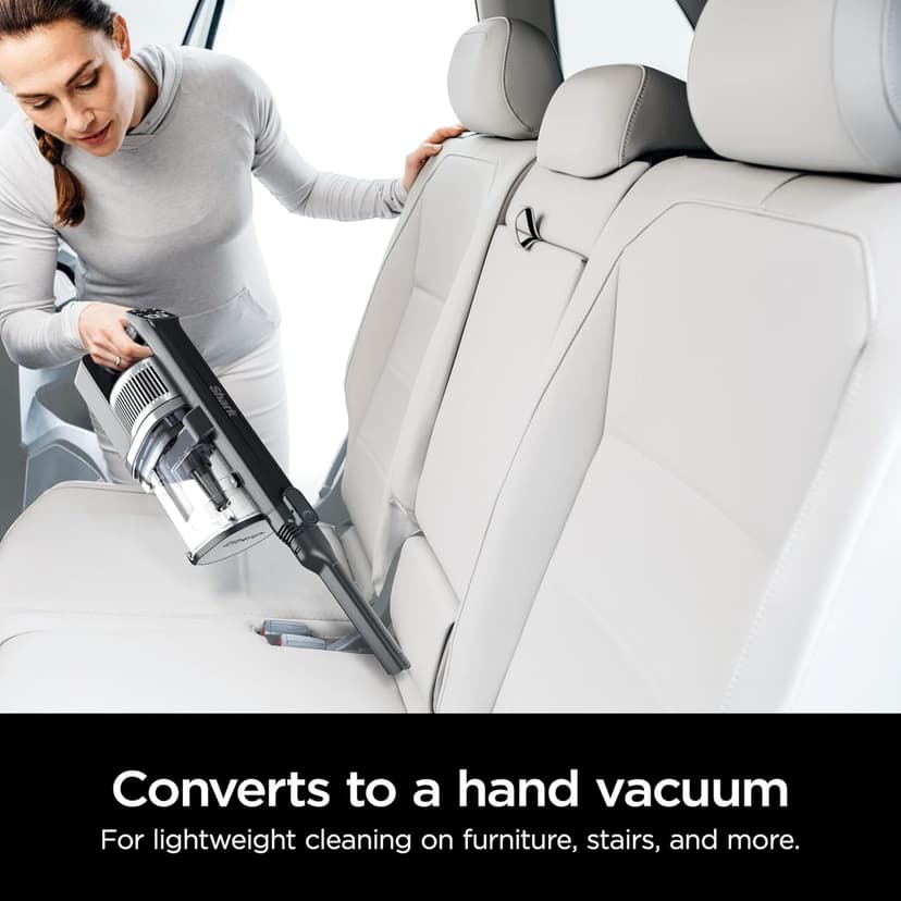 Shark WZ531H Cordless Pro Stick Vacuum with Powerfins Brushroll, HEPA Filtration, Self-Cleaning Brushroll, LED Headlights, 40-Min Runtime, Crevice Tool & Dusting Brush Included, Grey/Blue (Renewed)
