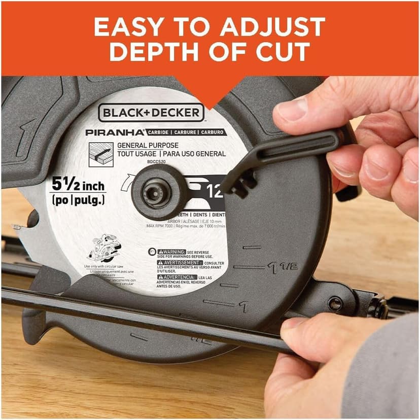 BLACK+DECKER 20V MAX POWERCONNECT 5-1/2 in. Cordless Circular Saw with Battery and Charger (BDCCS20C)