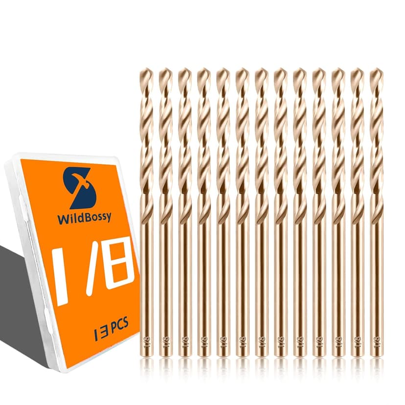 M35 Cobalt Drill Bit Set 20PCS(1/16"-1/2") High Speed Steel Jobber Length Drill Bit Kit for Hardened Metal with Index Storage Case