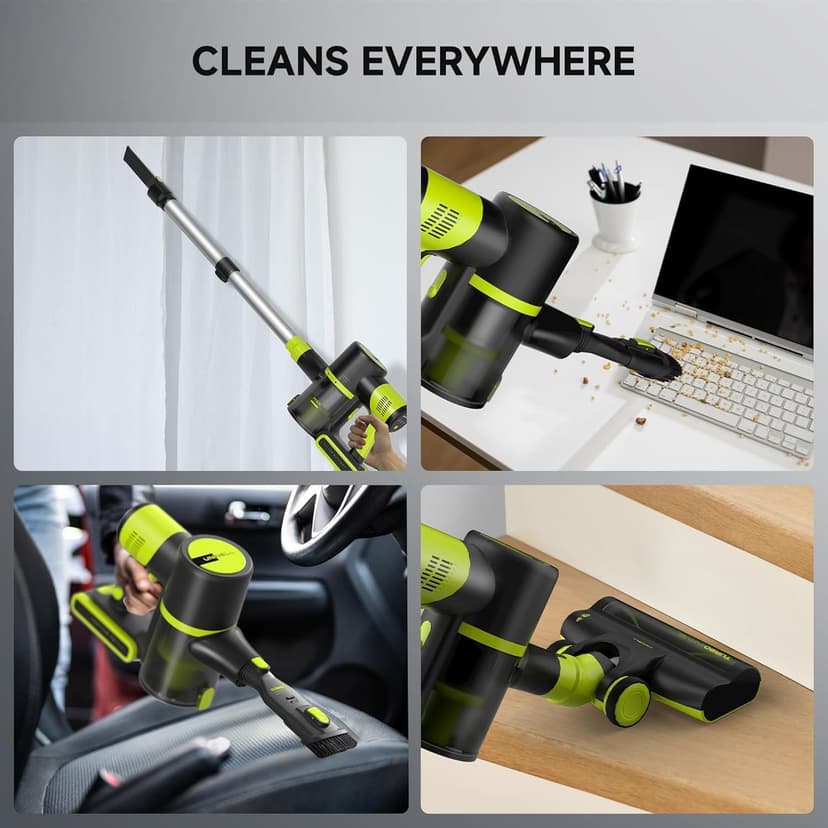 UNINELL HOME Cordless Vacuum Cleaner, 45Kpa 55 Mins Vacuum Cleaners for Home, Lightweight, Anti-Tangle, Self-Standing, Rechargeable Vacuum Stick Cordless for Pet Hair, Carpet, Hardwood Floors