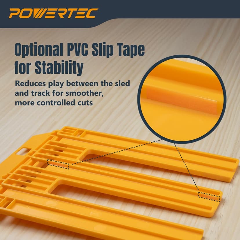 POWERTEC 53 Inch Circular Saw Track Guide Rail System – Precision Rip-Cut and Cross-Cut Guide for Sheet Goods, Plywood, Panels, and DIY Woodworking (72094)
