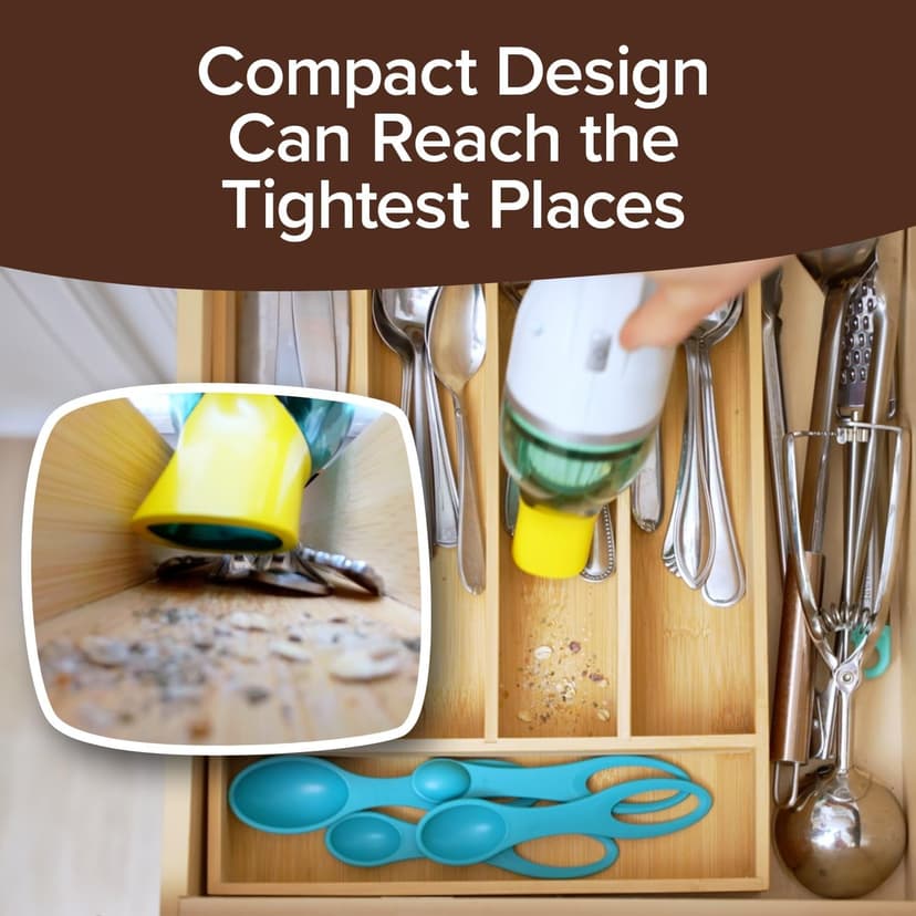 Duck Compact Cordless Vacuum by Horsepower, Ultra-Powerful, Strong Suction, AS-SEEN-ON-TV, Easy To Store, Rechargeable. Home, Auto, Pet Hair, Fits In Tiny Crevices, Includes Hose, Crevice Tool & Brush