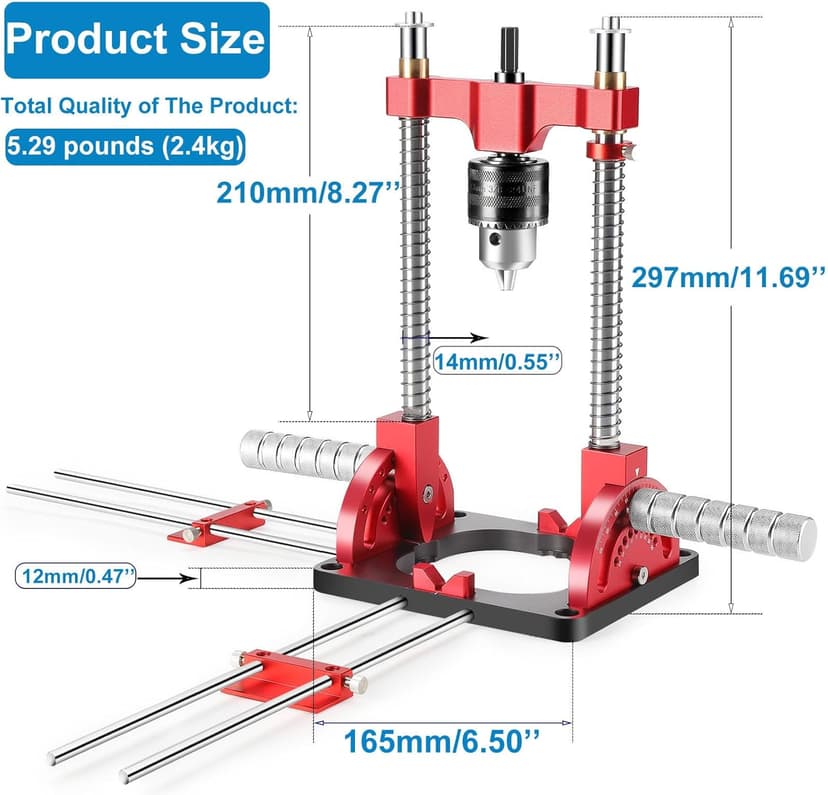 Portable Drill Guide Multi Angle Drill Guide Self-Centering Precision Drilling Jig Attachment for Drilling Angled or Straight Holes,Heavy-Duty 0° to 60° Angle Drilling Guide