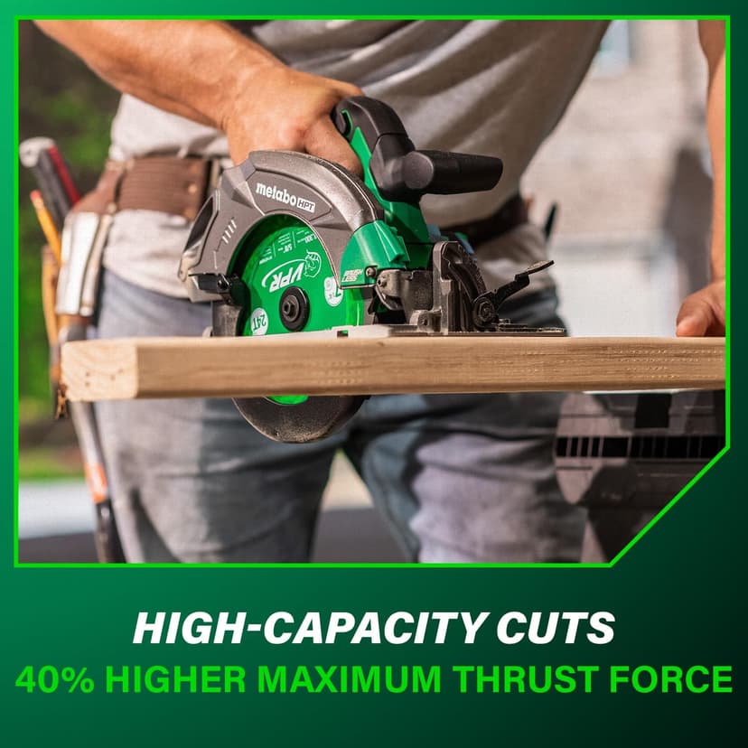 Metabo HPT 18V MultiVolt 7-1/4 Inch Cordless Circular Saw, High Torque, Lightweight Design, Up to 200 2x4 Cuts/Charge, Accepts 18V and 36V MultiVolt Metabo HPT Batteries, Tool Body Only, C1807DAQ4