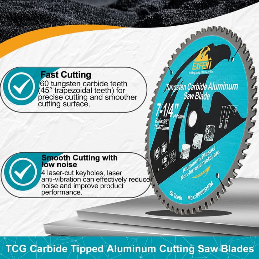 12 Inch 100 Teeth Aluminum and Non-Ferrous Metal Cutting Circular Saw Blade with 1 Inch Arbor, TCG Saw Blade for Thin Aluminum and Plastic