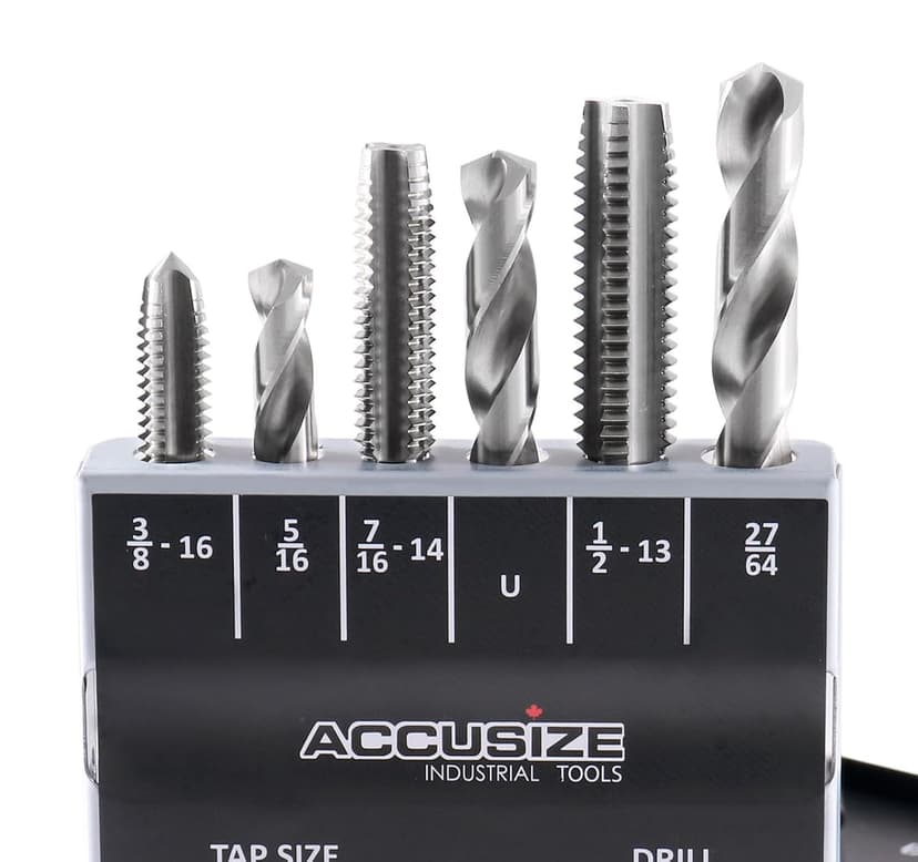 Accusize Industrial Tools U.N.C. 18 Pc H.S.S. Tap and Drill Set, 0001-0040