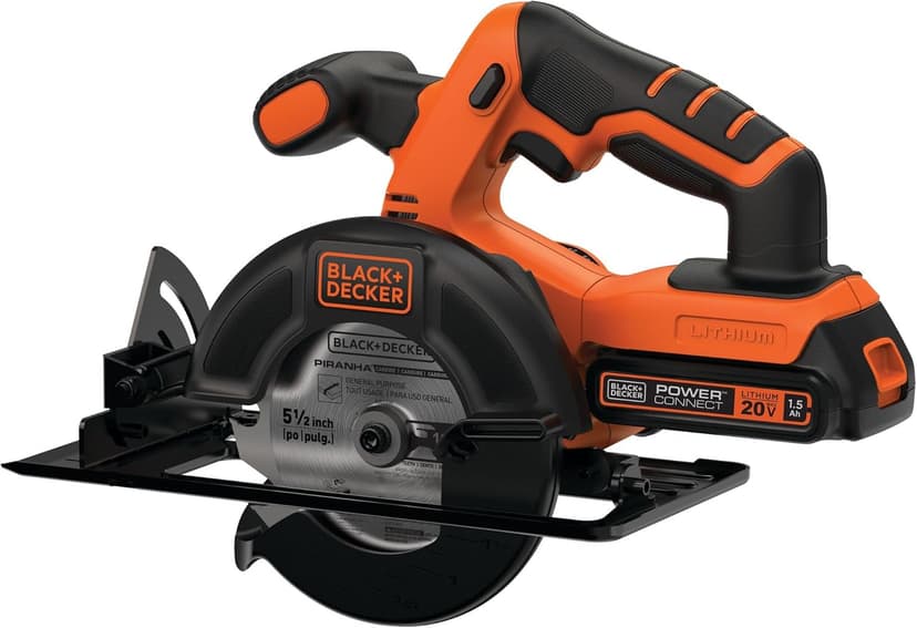 BLACK+DECKER 20V MAX POWERCONNECT 5-1/2 in. Cordless Circular Saw with Battery and Charger (BDCCS20C)