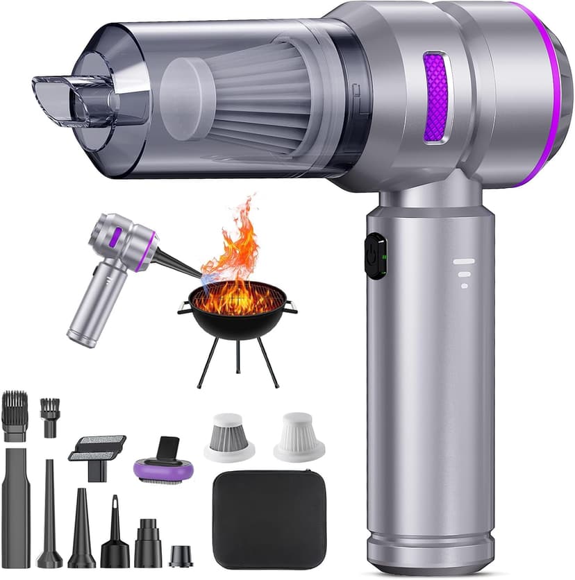 22000PA Handheld Vacuum Cleaner - 4-in-1 Cordless Car Vacuum with Brushless Motor, Type-C Fast Charging, Portable Air Duster for Home/Car/Office (Purple)