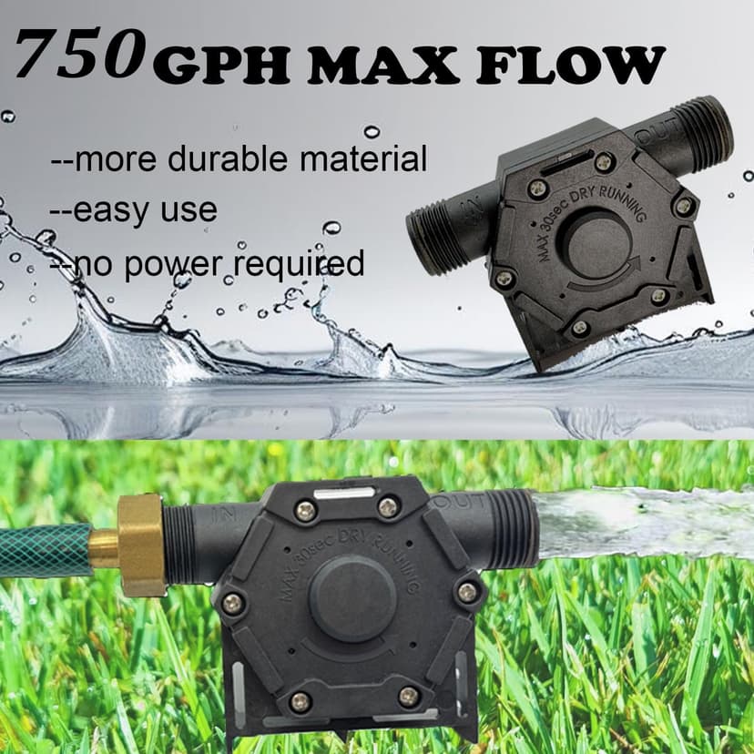 Drill Water Transfer Pump 750GPH, Mini Hand Drill Pump Self Priming for Aquariums Rain barrels Fish tanks, Easy to Use for Water, Oil Fluid Transferring Include Hoses and Adapter