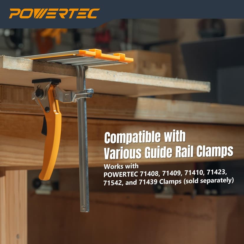 POWERTEC 53 Inch Circular Saw Track Guide Rail System – Precision Rip-Cut and Cross-Cut Guide for Sheet Goods, Plywood, Panels, and DIY Woodworking (72094)