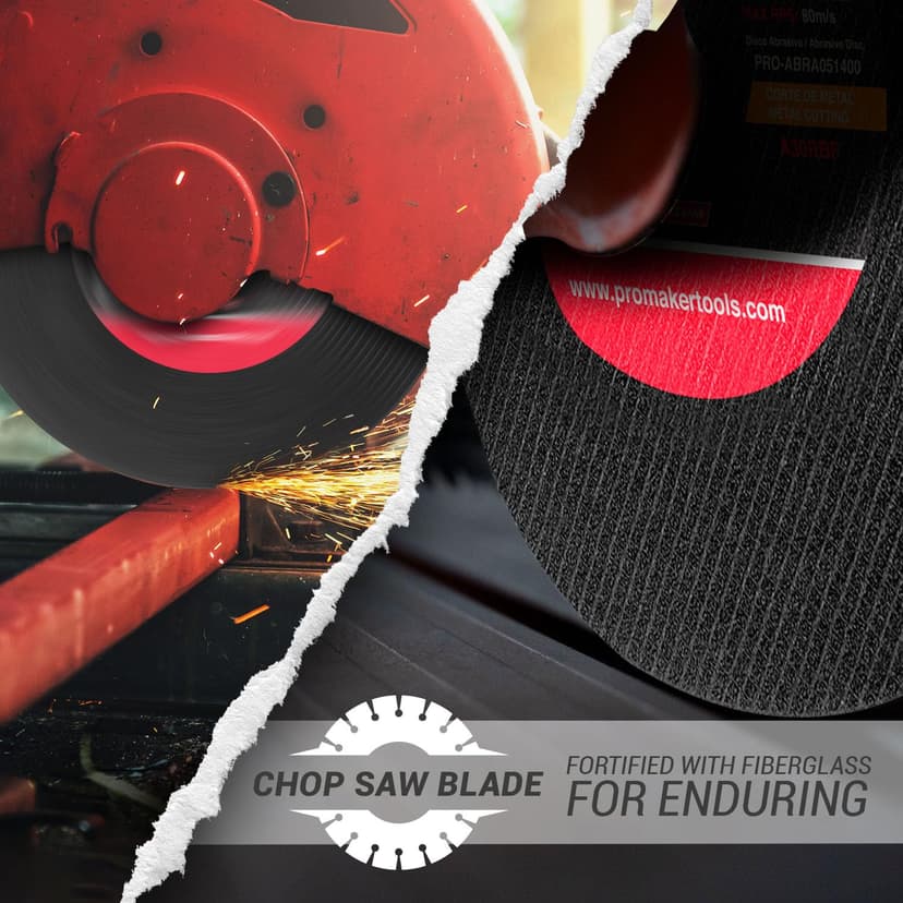 PROMAKER 5 Pack, 14 inch Cut Off Wheel, Chop Saw Blades 14 inch Metal, 14 Metal Cutting Blade for Metal, Chop Saw Wheel, 14 in x 3/32 in x 1 in