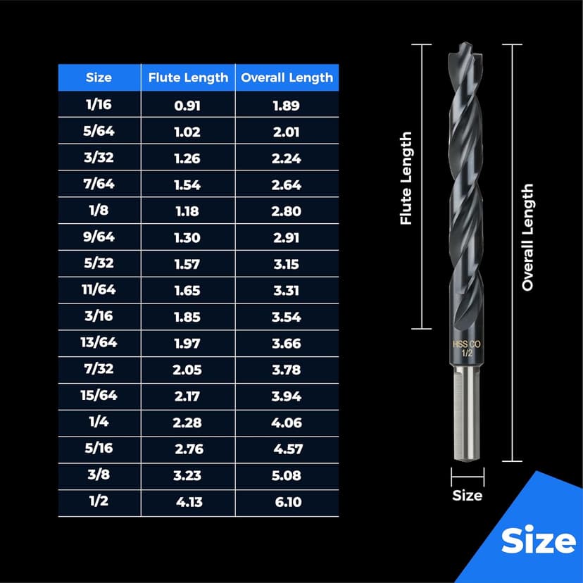 toolant Cobalt Drill Bit Set for Metal and Steel (Pro), Titanium Aluminum Nitride Coated (TiAlN) with Bullet Point Tip, for Hardened Metal, Stainless Steel, 21pcs 1/16"-1/2"