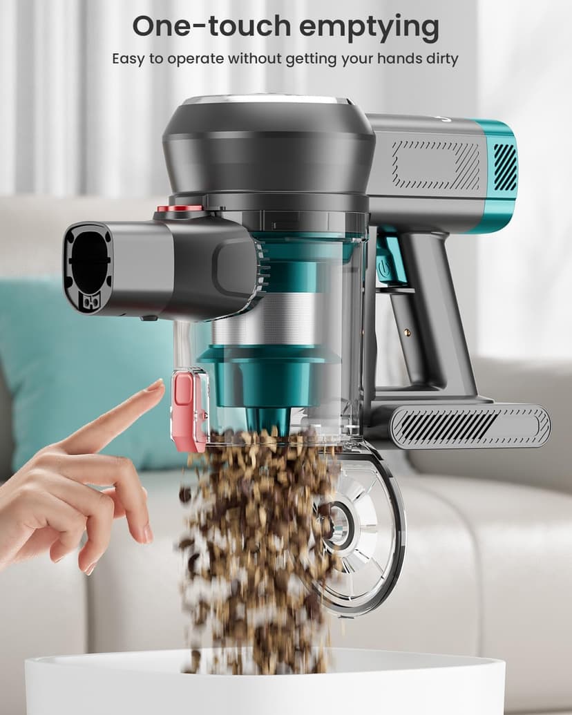 Cordless Vacuum Cleaner, 550W/45KPa Cordless Vacuum, 65 Mins Run Time, Self-Supporting Design,Stick Vacuum with OLED Display and Anti-Tangle Brush for Home, Carpets, Hard Floors and Pet Hair