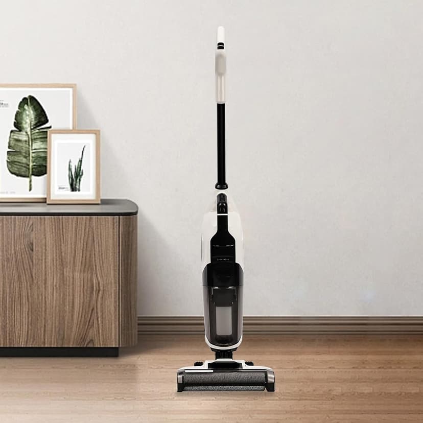 Wet Dry Vacuum Cleaner, Cordless Wet Dry Vacuum Floor Cleaner and Mop, Smart Wireless Self-Cleaning Vacuum Cleaner for Hard Floors, Double Water Tanks, Effortless Cleaning in One Operation
