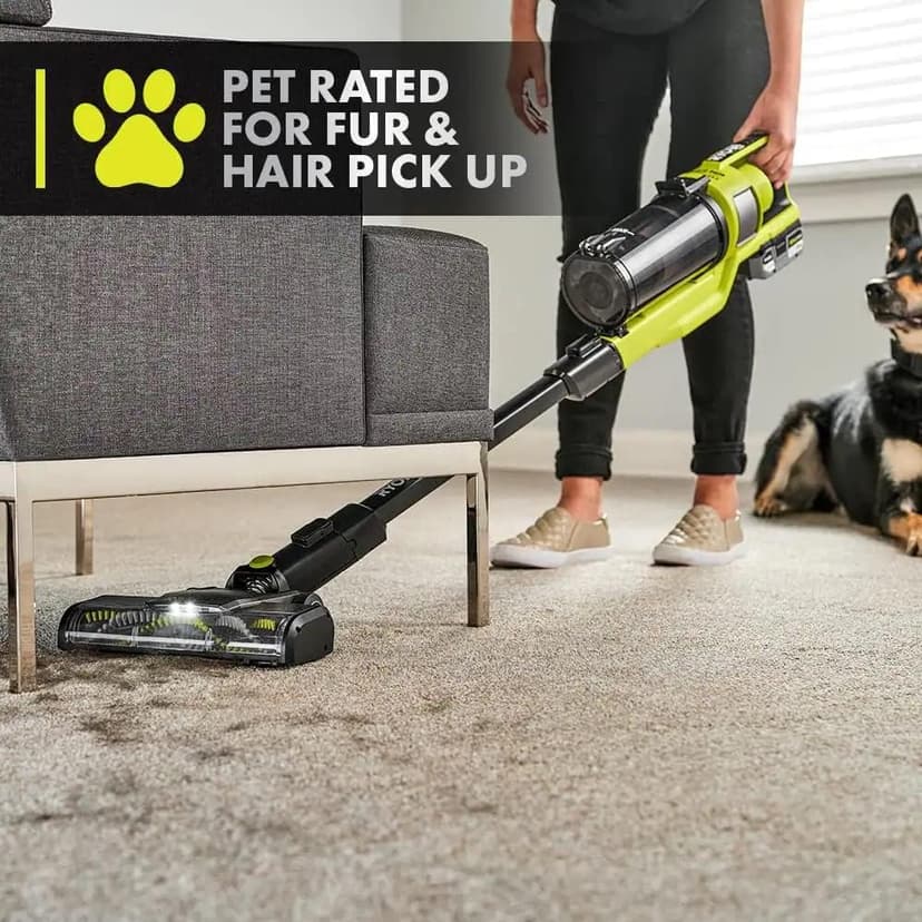 Pacroban ONE+ HP 18V Brushless Cordless Pet Stick Vacuum Cleaner Kit with 4.0 Ah HIGH Performance Battery and Charger