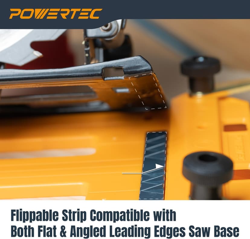 POWERTEC Circular Saw Guide Rail System – Rip-Cut Edge Guide Track for Straight Cuts in Plywood, Sheet Goods & Panels – Fits Left & Right Circular Saws – Portable Cutting Jig for Woodworking (72093)