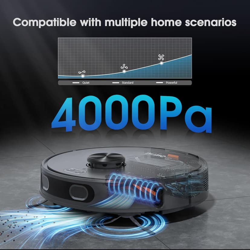 Robot Vacuum and Mop, Mapping Robotic Vacuums Cleaner with LiDAR Navigation Smart & Strong Suction, WiFi/App/Alexa/Voice Control, Obstacle Avoidance, for Home, Wood/Hard Floors, Pet Hair -Grey
