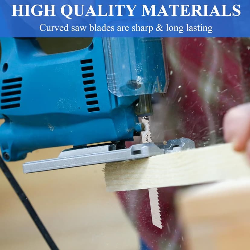 Jigsaw Blades, 10 Piece Jig Saw Blades, Assorted T-Shank jig Saw Blades for Wood, Metal and Plastic Cutting(T111D, T101AO, T101BR, T101D, T101B, T118A, T118B, T144D, T244D,T111C)