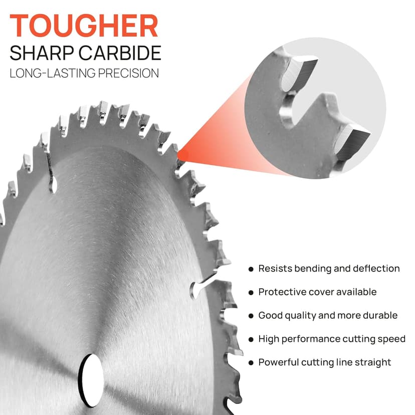 2 Pack 10" 80T Circular Saw Blade, Saw Blade Arbor Size 5/8-inch, TCT ATB for Cutting Wood, Plastic, PVC, Acrylic,by NUTTUTO