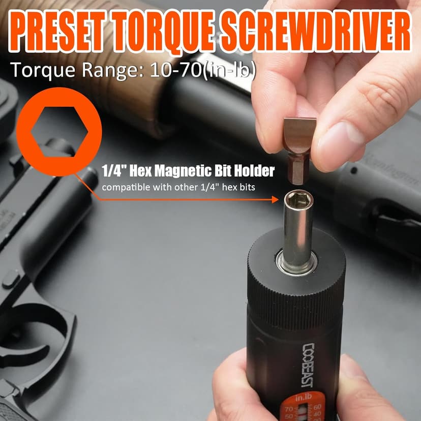 Torque Screwdriver 38Pcs, Gifts for Men Torque Wrench with Inch/Pounds Torque Range 10-70 In-lb, S2 Bits, Sockets and Storage Case for Maintenance, Tools, Bike Repairing and Mounting