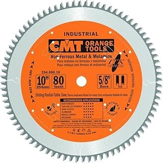 CMT 254.080.10 ITK Non-Ferrous, PVC & Melamine Saw Blade, 10-Inch x 80 Teeth, TCG Grind with 5/8-Inch Bore