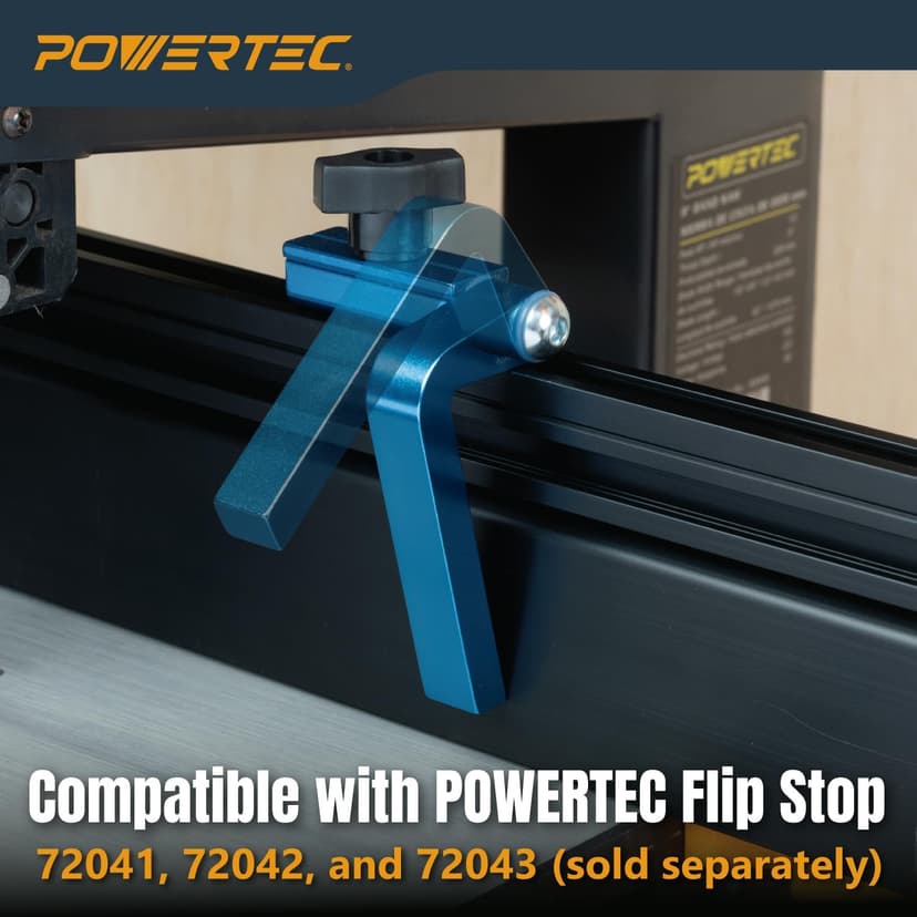 POWERTEC 16" x 3-1/2" Band Saw Fence - Resaw Fence Attachment for Bandsaw Tables & Drill Press, Compatible with POWERTEC Straight Edge Clamps (72260)