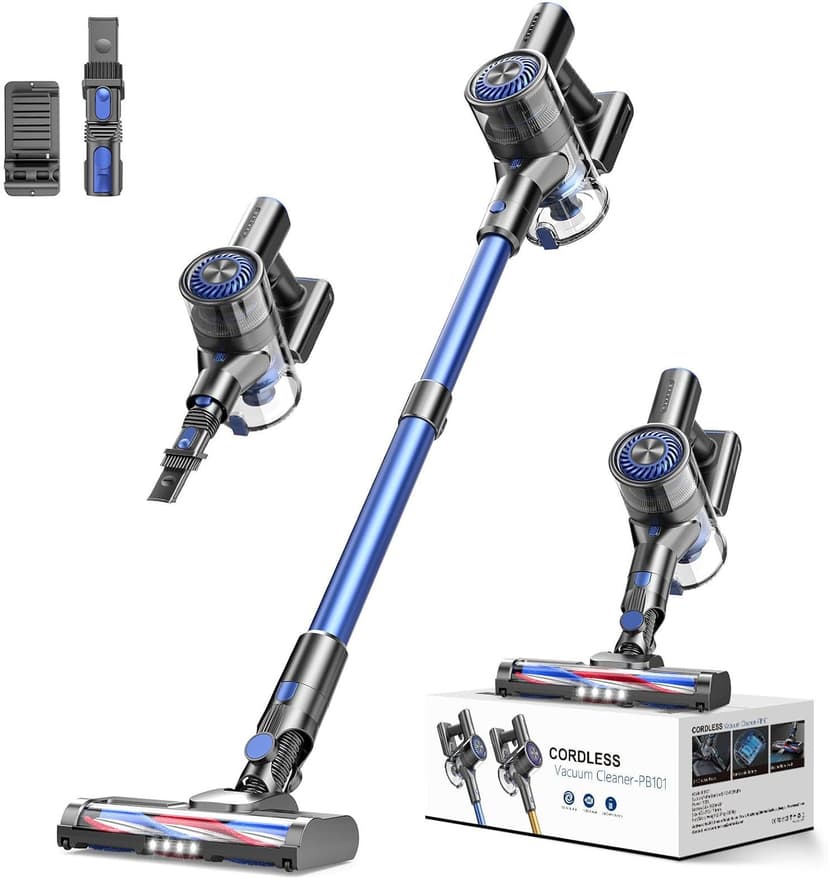 Cordless Vacuum Cleaner, Vacuum Cleaner for Home with 80000 RPM High-Speed Brushless Motor, Up to 40 Mins Runtime, 2 Adjustable Suction, Anti-Tangle, Lightweight Stick Vacuum for Hard Floor