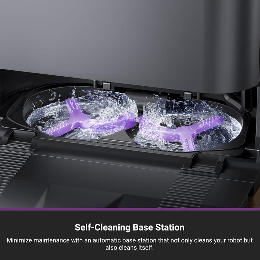 Eureka J15 Pro Ultra Robot Vacuum and Mop with Self Emptying Base, 16,200 Pa Suction, Flex-Arm Design Mop, Auto Mop Hot Water Washing & Hot Air Drying, Anti-Tangle, AI Obstacle Avoidance, Black