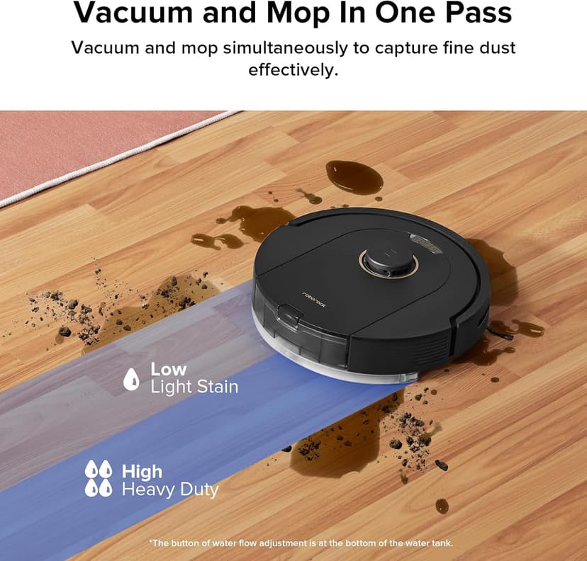 roborock Q5 Pro Robot Vacuum and Mop Combo, 5500Pa Powerful Suction, DuoRoller Brush, LiDAR Navigation, 3D Mapping, Robotic Cleaner for Dirt, Floors, Pet Hair, 240min Runtime, Smart No-Go Zone, Black