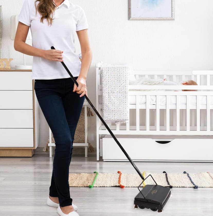 Fuller Brush 17052 Electrostatic Carpet & Floor Sweeper - 9" Cleaning Path - Lightweight - Ideal for Crumby Messes - Works On Carpets & Hard Floor Surfaces - Red