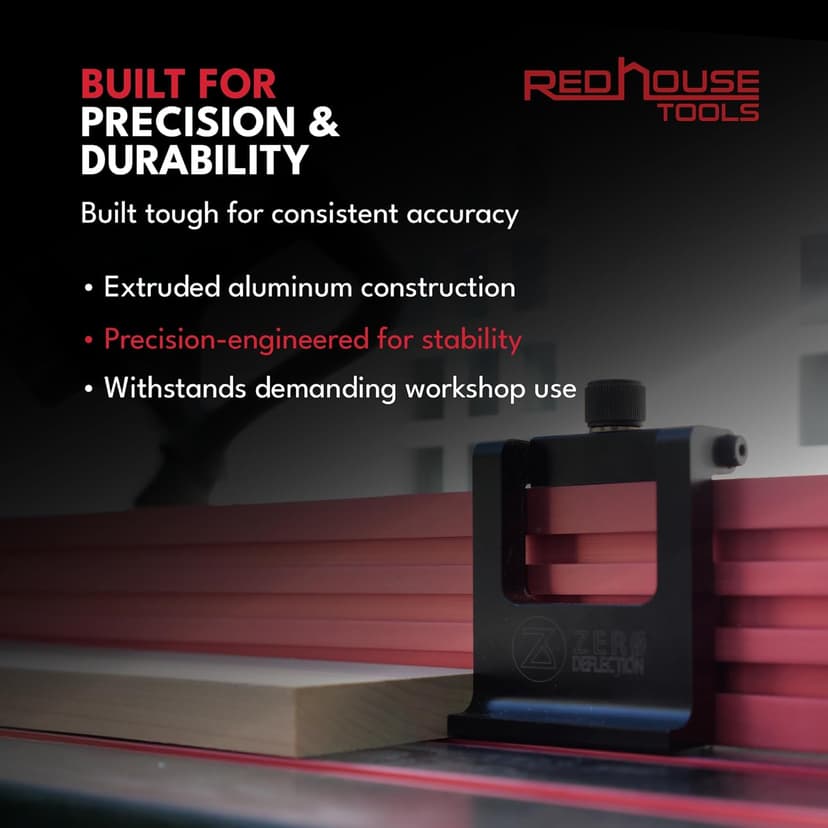 RedHouse Tools Precision Miter Station Fence Kit, 24 or 36-Inch Adjustable T-Track System, Aluminum Construction (36")